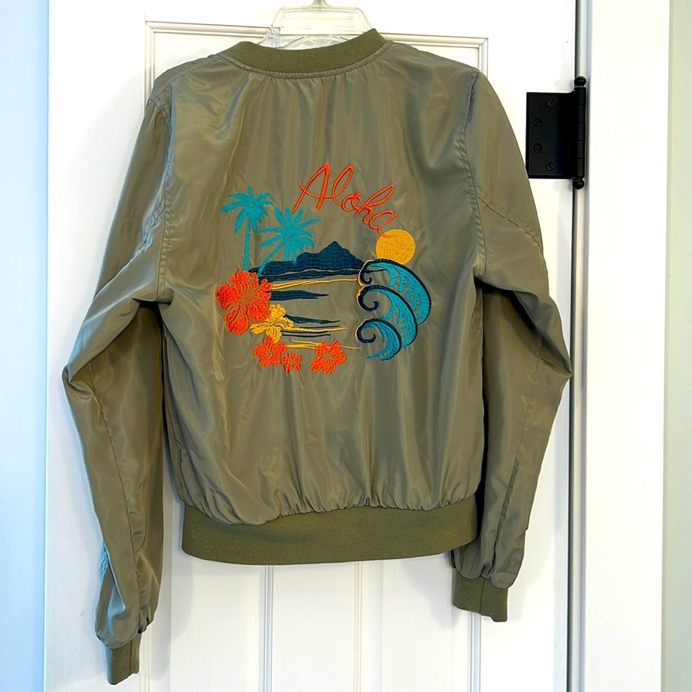 Love Tree silky bomber jacket-Medium